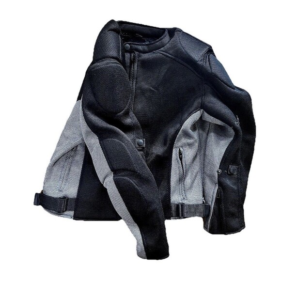 Detour Black And Silver Padded Motorcycle Jacket - Picture 2 of 4